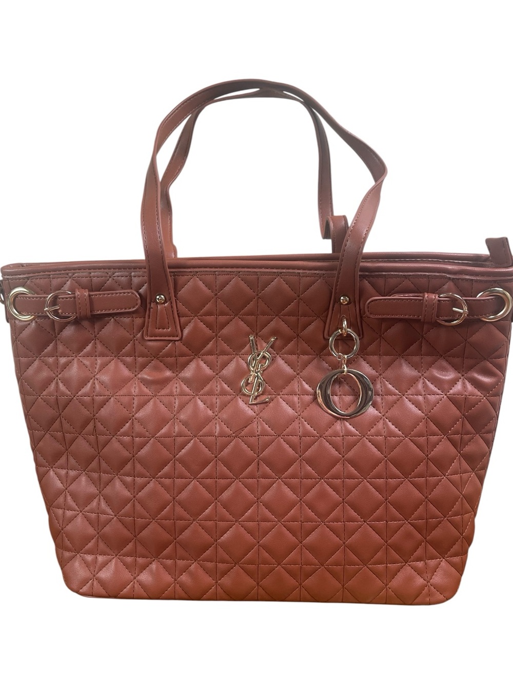 Designer Brown Quilted Tote Bag